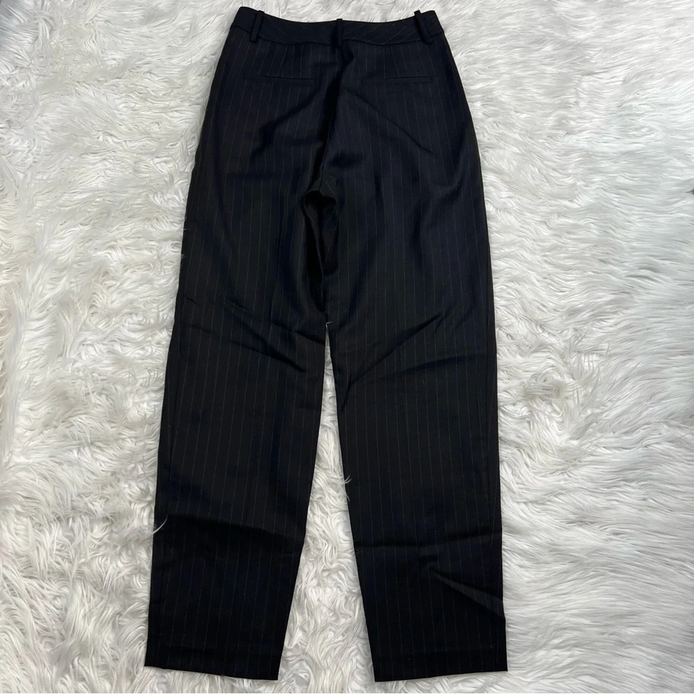 Nili Lotan Etienne Pleated Pinstripe Wool Pant Black Women’s Classic 2 - Picture 8 of 10